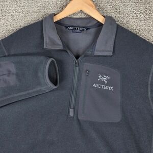 Arcteryx Apache AR Mens Fleece Pullover Sweater Jacket Blue XL 1/4 Zip Polartec